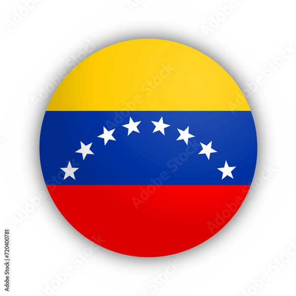 Obraz Flaga Wenezueli Przycisk 3D