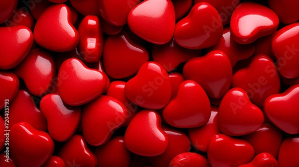 Obraz Red Candy Hearts Background/Texture