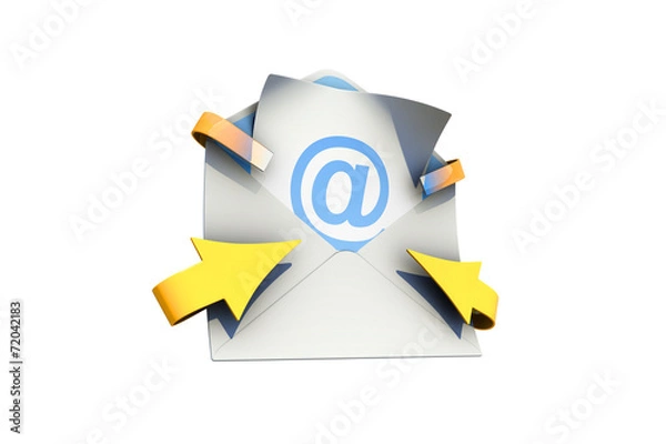 Fototapeta icône e-mail bleu jaune