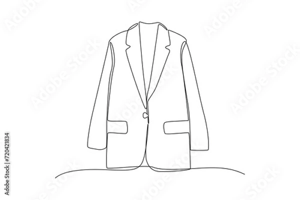 Fototapeta office suit. Professional work profession and uniform minimalist concept. Continuous line draw design graphic vector illustration