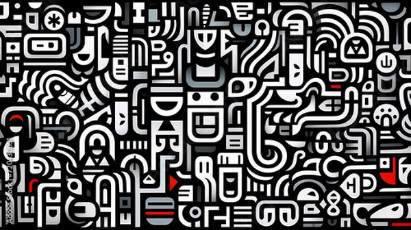 Obraz Abstract seamless doodle background, artistic background