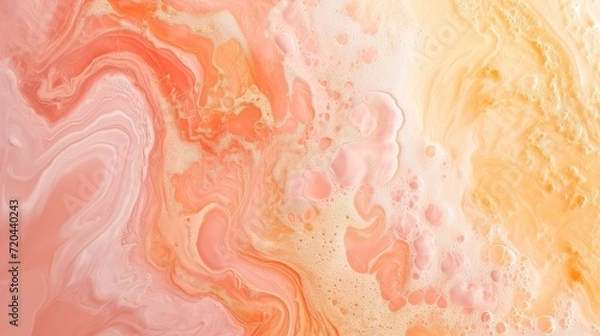 Fototapeta Abstract Peach Fuzz Swirling Textures: Complementary Pastels, Marble Effect, Soft Lighting, Background