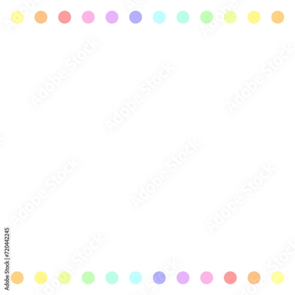 Obraz カラフルな丸が上下にあるフレーム