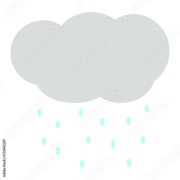 Obraz 雨雲と雨のイラスト