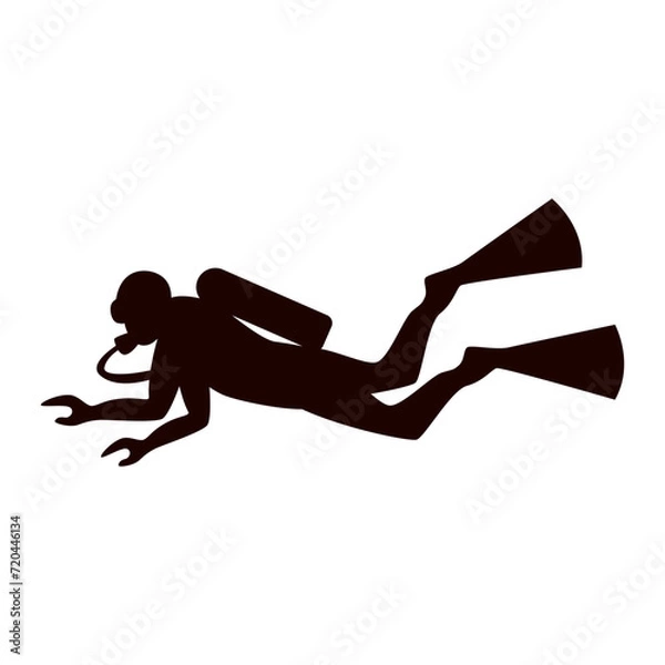 Fototapeta Scuba diving icon isolated on white background.
