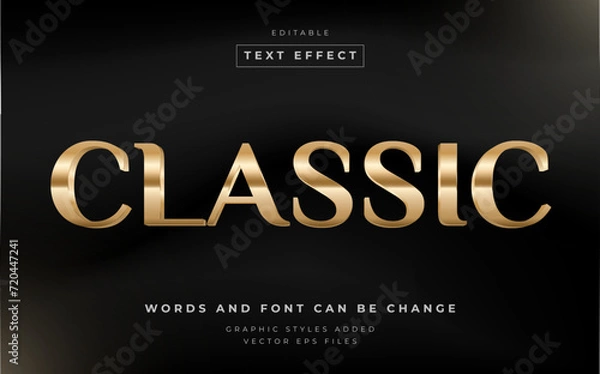 Fototapeta Realistic Gold Classic Editable Vector Text Effect