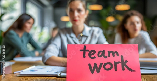 Fototapeta Group of business people working at the office. Startup finance teamwork concept