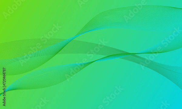 Fototapeta green soft lines wave curves on gradient abstract background