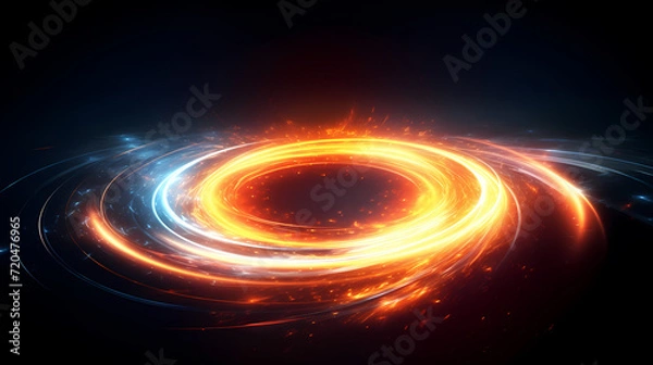 Fototapeta Abstract geometric lines background, technological lines background and light effects, 3D rendering