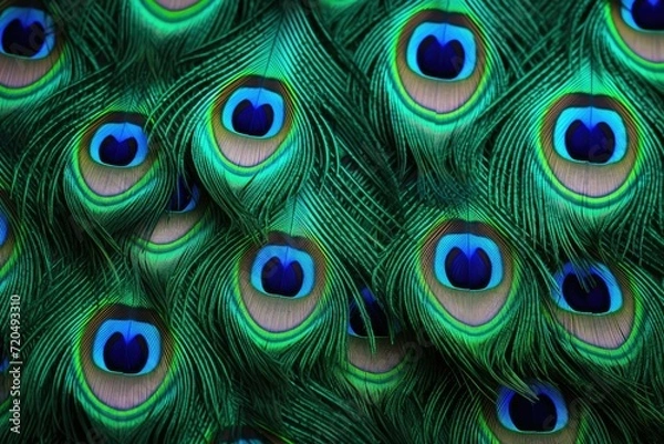 Fototapeta Peacock feather background, Abstract peacock feather, Ai generated