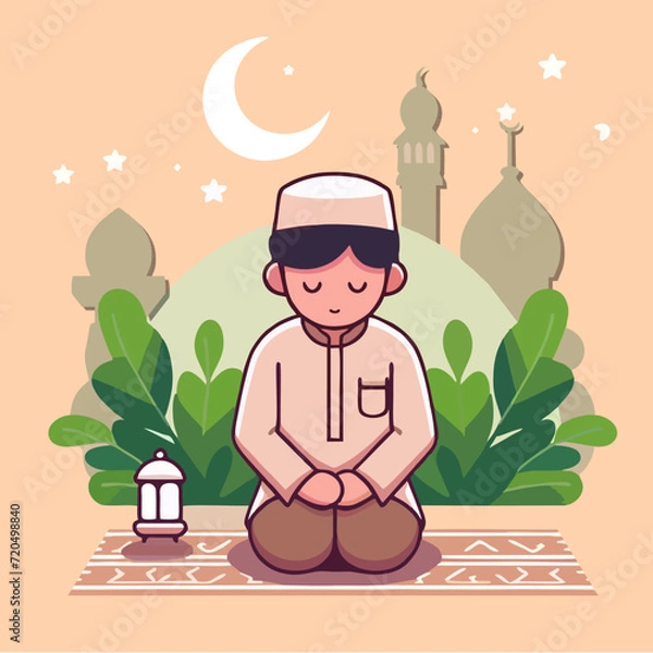 Obraz muslim boy praying