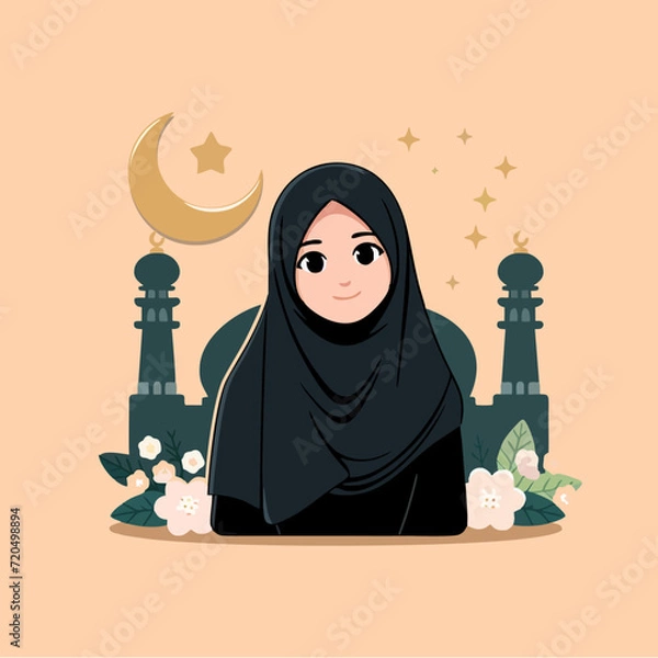 Fototapeta muslim girl with hijab
