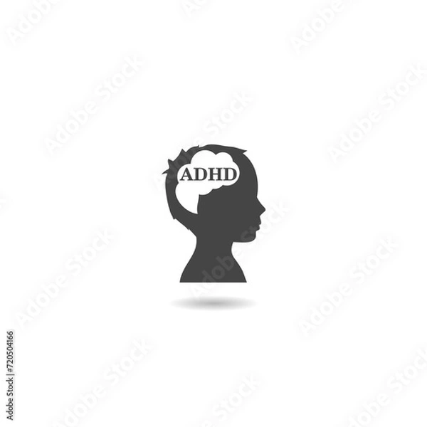 Fototapeta Attention Deficit Hyperactivity Disorder concept icon with shadow