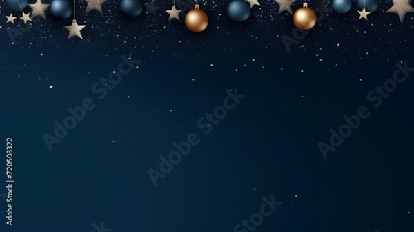 Fototapeta Luxurious Christmas balls on glowing bokeh background, Christmas and New Year minimalistic background