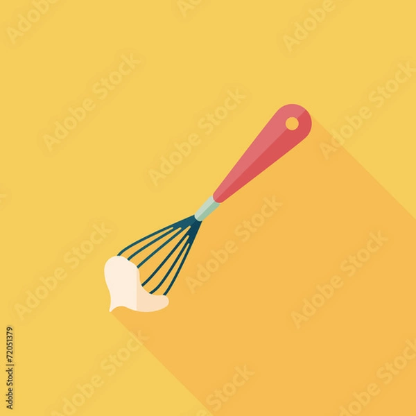 Fototapeta kitchenware beater flat icon with long shadow,eps10