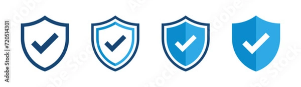 Obraz Shield with check mark icon set