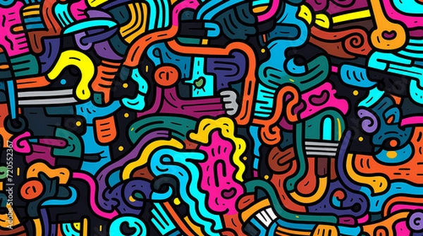 Fototapeta Cute graffiti art abstract background poster web page PPT, art background