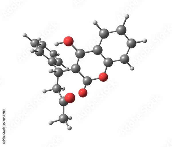 Obraz Warfarin molecule isolated on white
