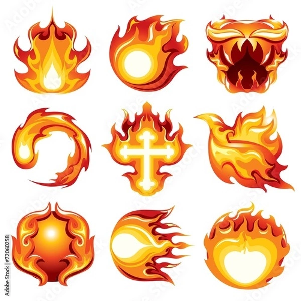 Obraz Fire Icon White Background