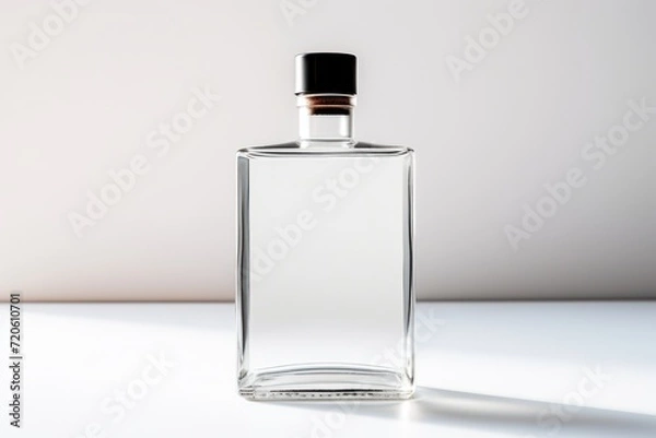 Fototapeta Mockup Bottle for Gin, Liquor, Tincture, Absinthe, Vodka or other Drinks on White Background. Realistic