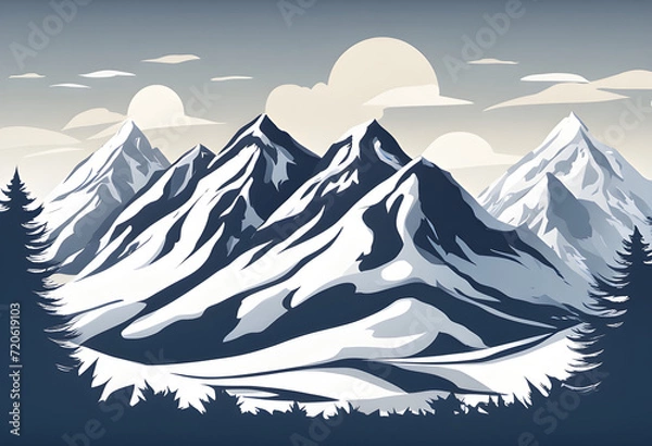 Fototapeta Snowy mountain