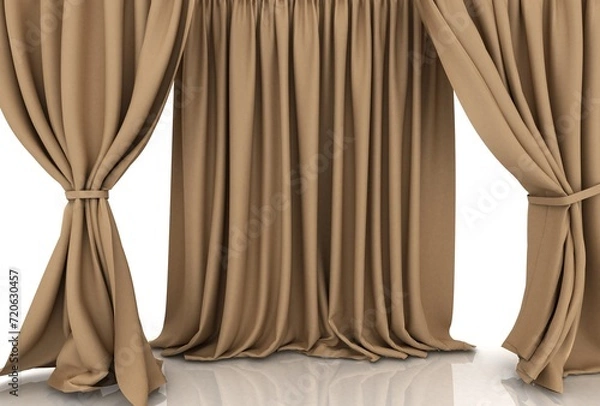 Obraz curtains. 3d Render Illustration