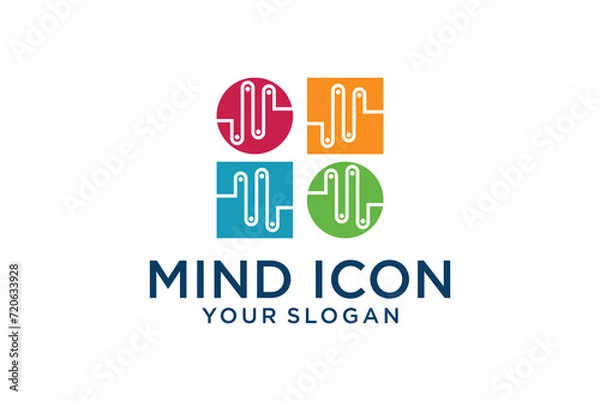 Fototapeta design template. Colorful music sound wave sign. mind icon template