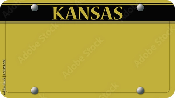 Obraz Kansas Yellow License Plate