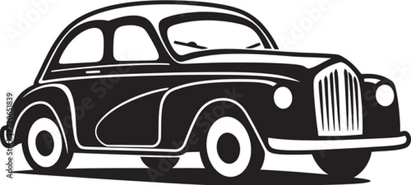 Fototapeta Sketchbook Serenade Iconic Vector Element for Retro Car Classic Canvas Doodle Line Art Emblem for Vintage Car