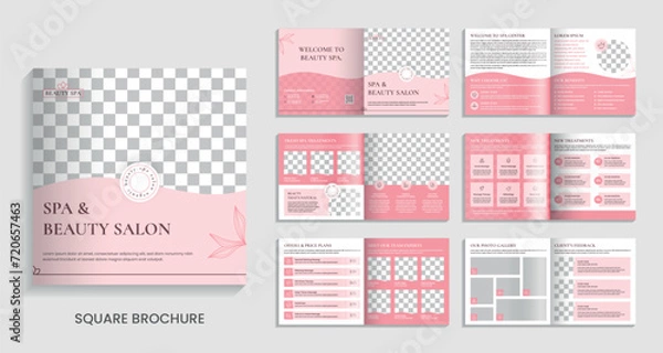 Obraz beauty salon and spa square brochure template design