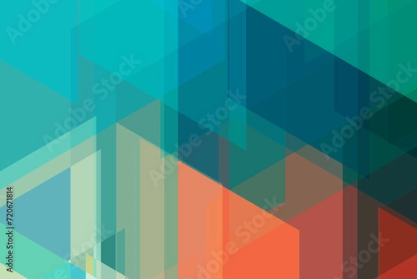 Obraz 3d square transparent elements and blocks. Techno or business concept.