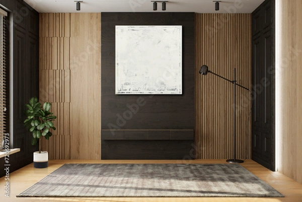 Obraz modern empty interior. 3d render, mock up for furniture placement
