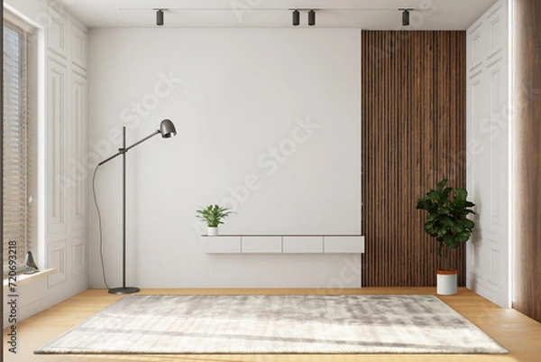 Obraz modern empty interior. 3d render, mock up for furniture placement