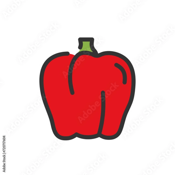 Obraz Red bell pepper icon, illustration isolated 