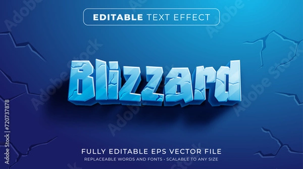 Obraz Editable text effect in frozen ice style