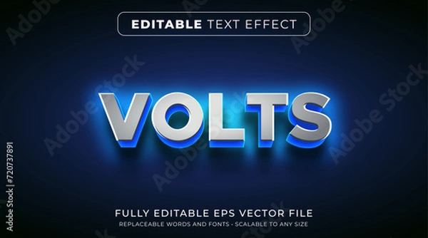 Obraz Editable text effect in glowing neon metal style