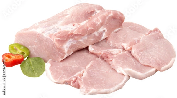 Obraz pork cutlet with decoration isolated