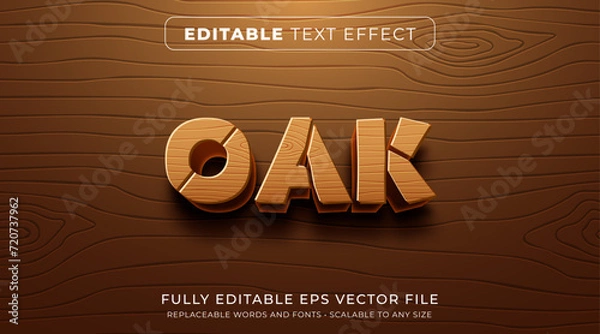 Obraz Editable text effect in wooden pattern text style
