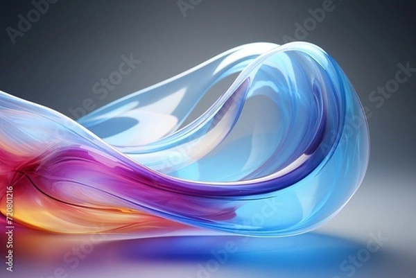 Obraz Holographic neon waves - psychedelic abstract with mesmerizing pastel colors