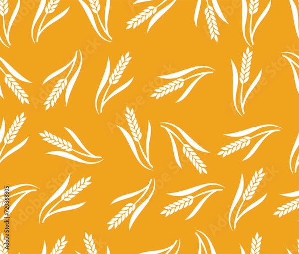 Fototapeta design seamless pattern design style wheat