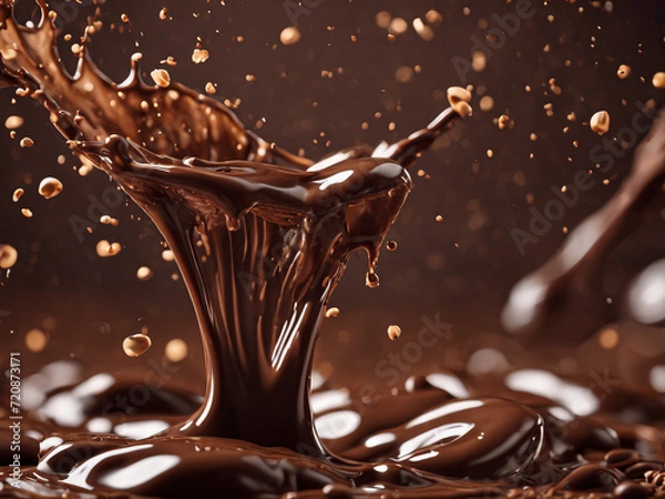 Fototapeta  splashing melted chocolate solution