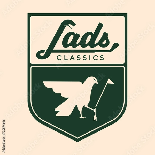 Obraz Golf tournament badge logo with snake and eagle 