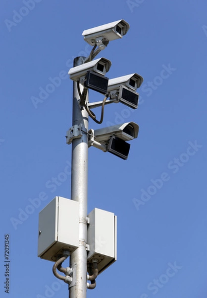 Obraz Security surveillance cameras isolated