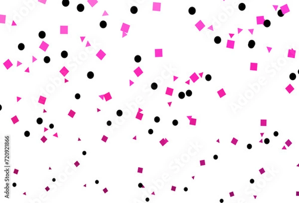Fototapeta Light Pink vector background with triangles, circles, cubes.
