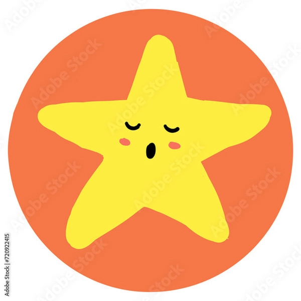 Fototapeta yellow star on a red background