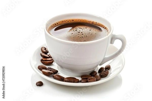 Fototapeta a cup of coffe isolated on a white background