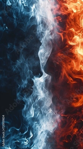 Fototapeta poster background that depicts the rivalry between two camps