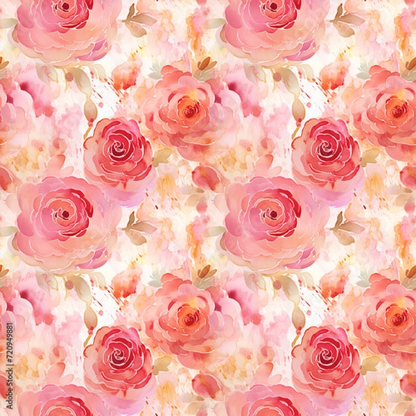 Obraz Dreamy Watercolor Flower Seamless Pattern