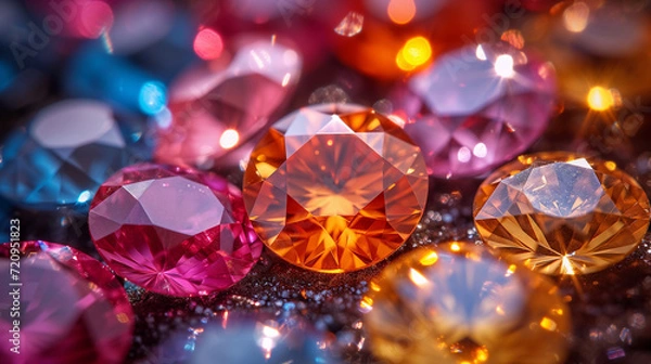 Obraz 色とりどりの光り輝く宝石