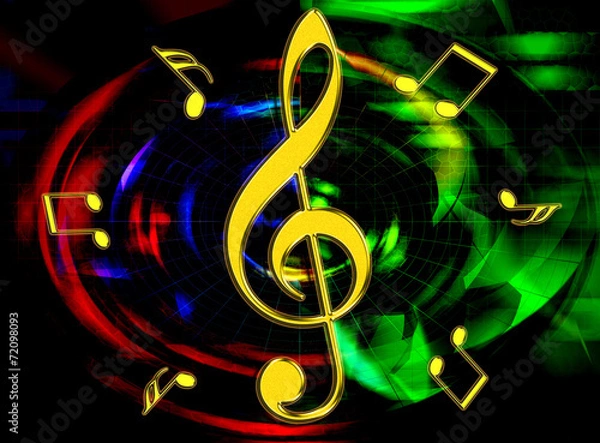 Fototapeta Background with musical notes